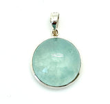 Aquamarine Cabochon Round Pendant, Small