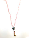 Rose Quartz Mala with Tibetan Om