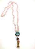 Rose Quartz Mala with Tibetan Om