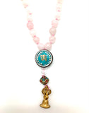Rose Quartz Mala with Tibetan Om