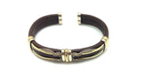 brown bracelet with gold color copper