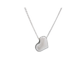 A sterling silver heart-shaped necklace on a 18-inch chain.