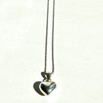 Silver Puffed Heart Necklace