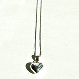 Silver Puffed Heart Necklace