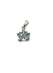 Silver lotus flower pendant on a white background