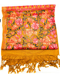 Tibetan Scarf - Gold Embroidered