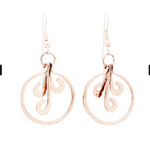 Encircled Frond Copper Earrings