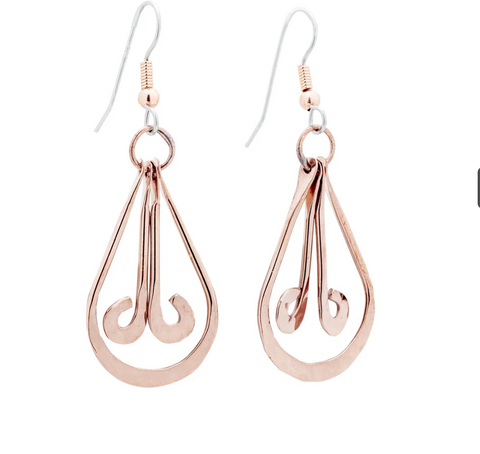 Tear Drop Copper Earrings