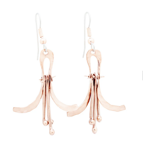 Drop Note Goddess Copper Earrings