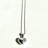 Silver small heart on silver chain necklace