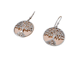 Tree of Life Copper Silver Earrings