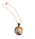 yin and yang symbol copper tri color necklace