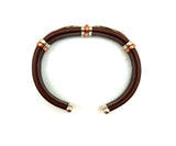 up view of brown lether bracelet