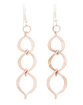 Triple Serpentine Drop Copper Earrings