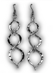 Triple Serpentine Drop Silver Earrings