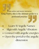 Promotional text for a guide to angelic practices with a watercolor background
