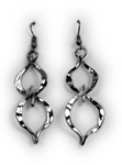 Serpentine Circles Drop Silver Earrings