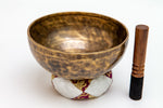 Hand-Hammered, Flower-Etched Himalayan Singing Bowl - Note G