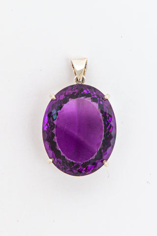 Amethyst Faceted Pendant, Large