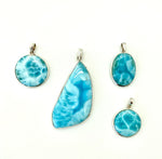 Larimar Cabochon Pendant, Small - round and oval