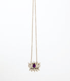 Gold  and Silver Lotus Amethyst Necklace