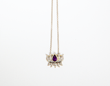 Gold  and Silver Lotus Amethyst Necklace